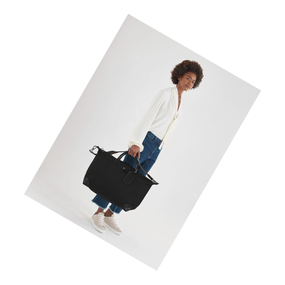 Longchamp Boxford L Naisten Matkakassit Mustat | Fi-IJQS429