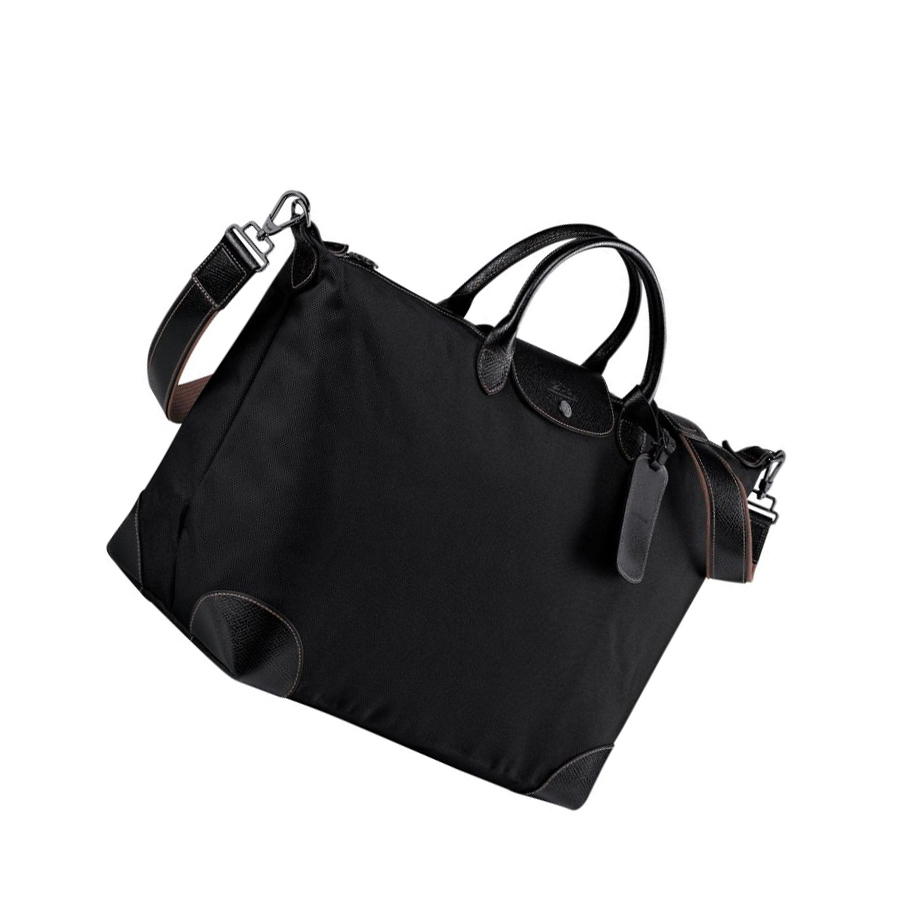Longchamp Boxford L Naisten Matkakassit Mustat | Fi-IJQS429