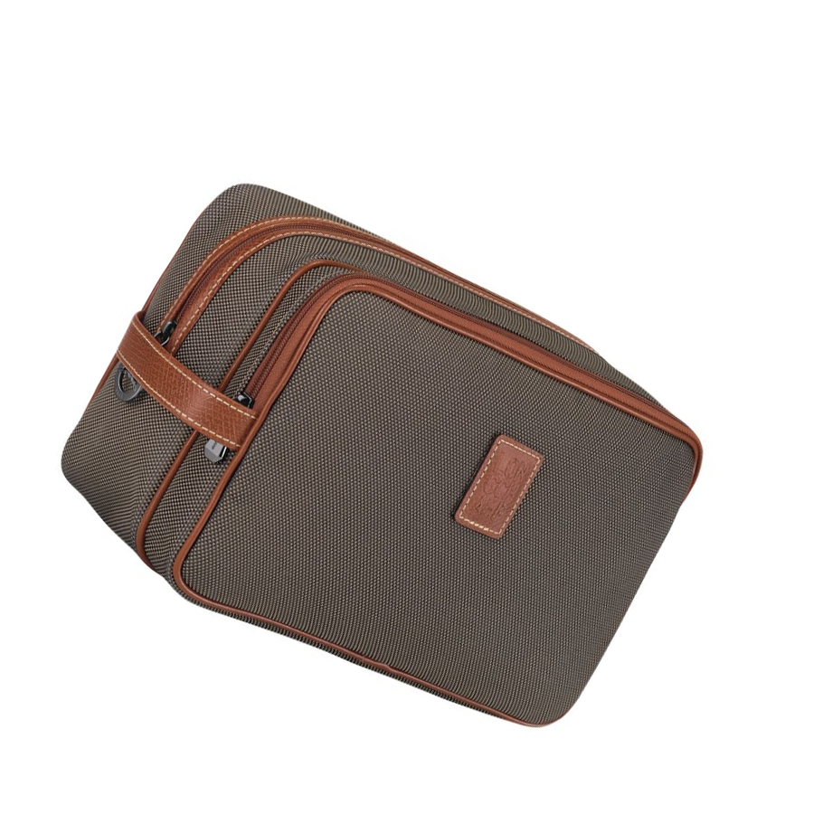 Longchamp Boxford Naisten Toilettilaukku Ruskea | Fi-FDUR271