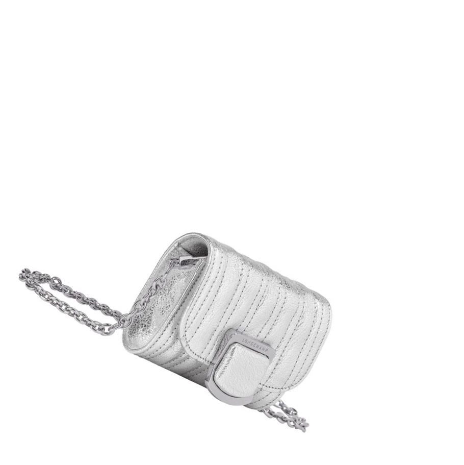 Longchamp Brioche Métal Naisten Vetoketjullinen Lompakko Hopea | Fi-YTJK256