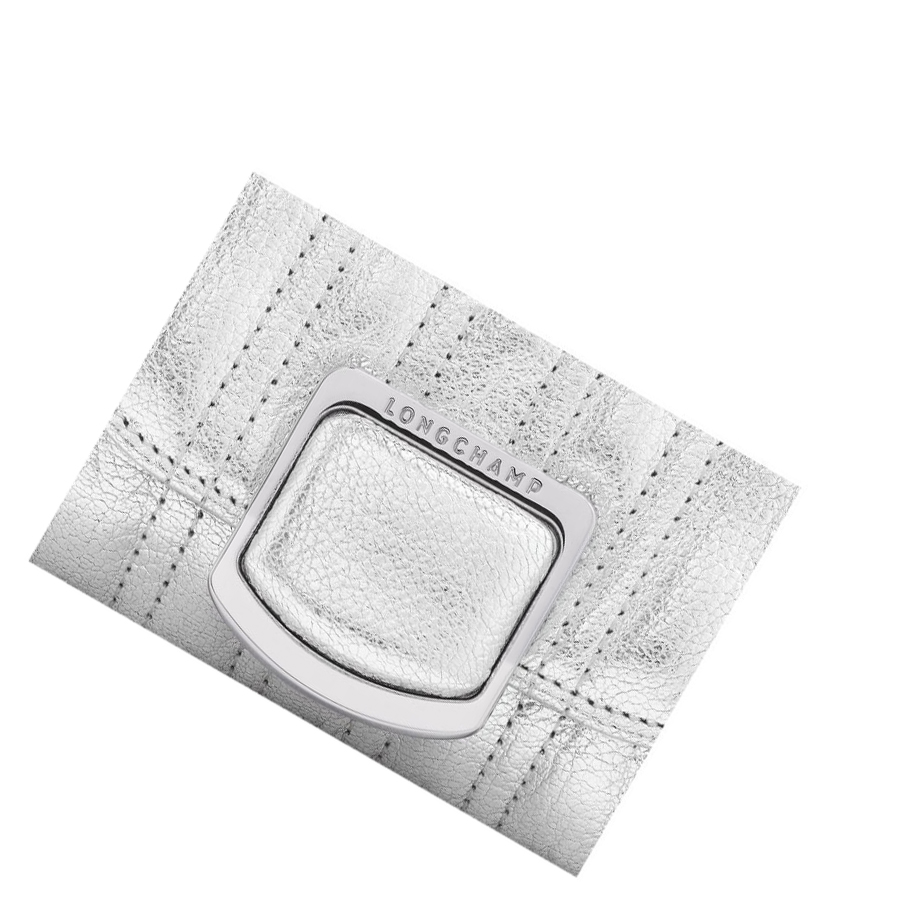 Longchamp Brioche Métal Naisten Vetoketjullinen Lompakko Hopea | Fi-YTJK256