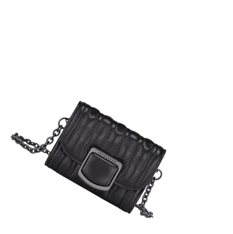 Longchamp Brioche Naisten Vetoketjullinen Lompakko Mustat | Fi-XIEJ018