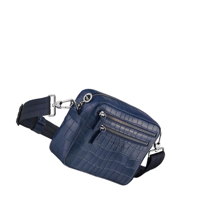 Longchamp Croco Block Miesten Crossbody Laukut Laivastonsininen | Fi-KION586