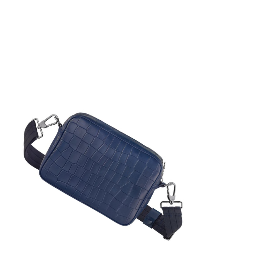 Longchamp Croco Block Miesten Crossbody Laukut Laivastonsininen | Fi-KION586