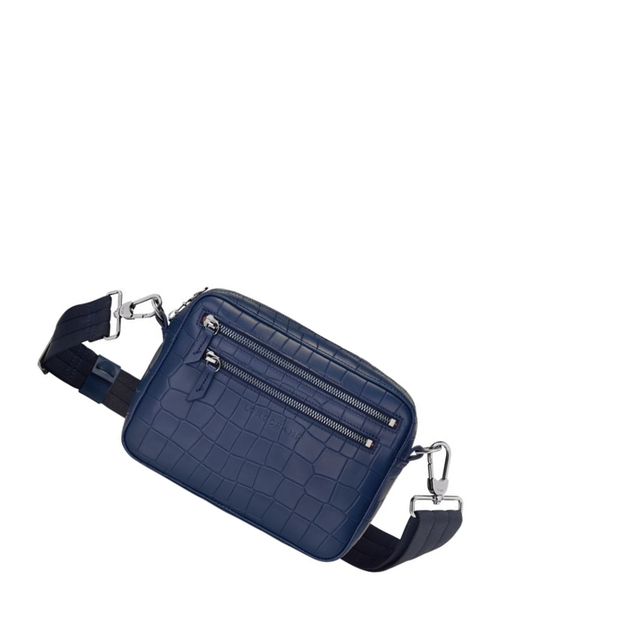 Longchamp Croco Block Miesten Crossbody Laukut Laivastonsininen | Fi-KION586