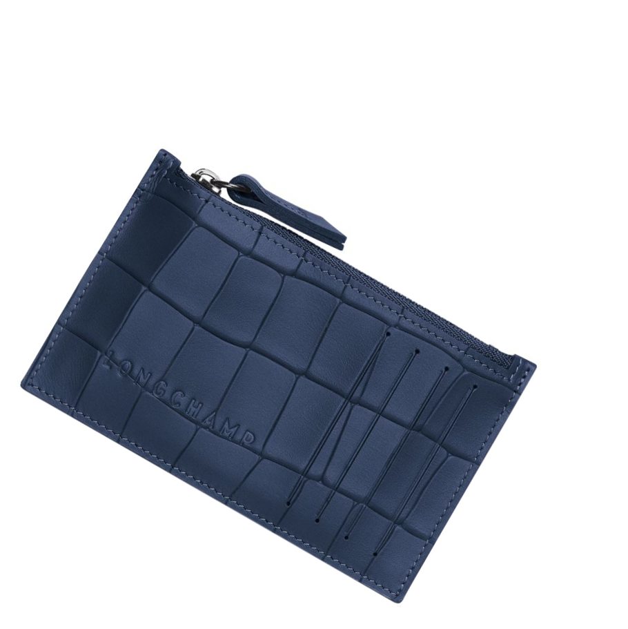 Longchamp Croco Block Miesten Kolikkokukkarot Laivastonsininen | Fi-KUID062