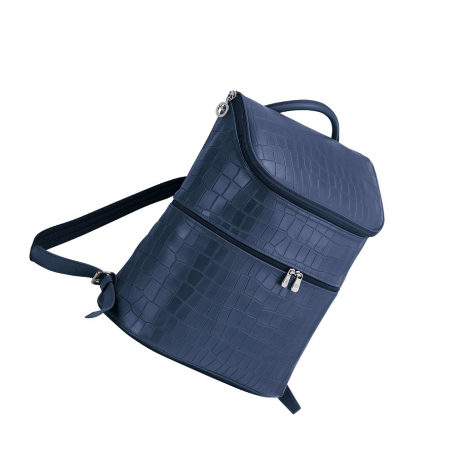 Longchamp Croco Block Miesten Reppu Laivastonsininen | Fi-JWSK482