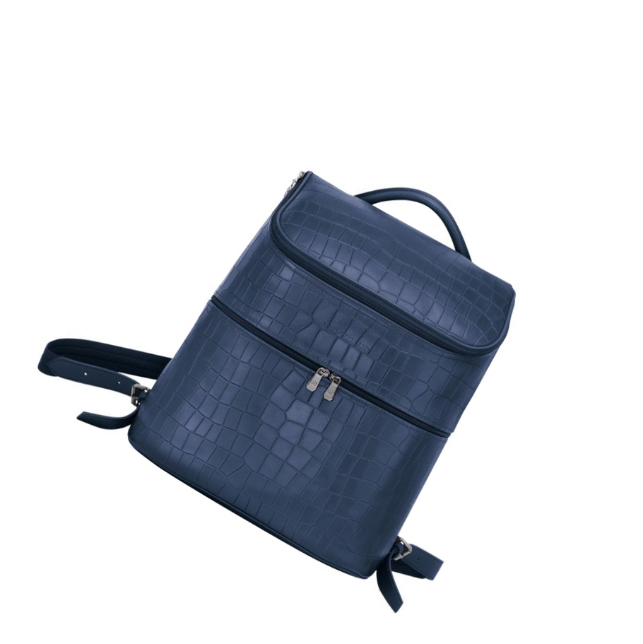 Longchamp Croco Block Miesten Reppu Laivastonsininen | Fi-JWSK482