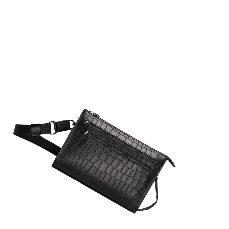 Longchamp Croco Block Naisten Crossbody Laukut Mustat | Fi-IDCH486