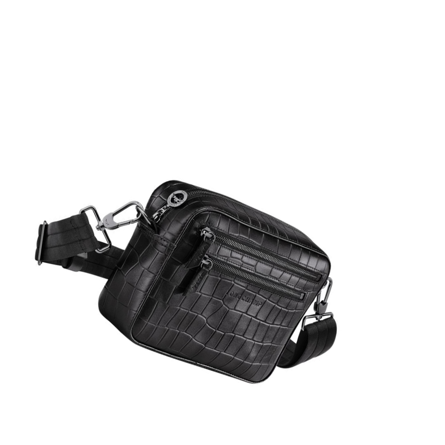 Longchamp Croco Block Naisten Crossbody Laukut Mustat | Fi-VFMS861