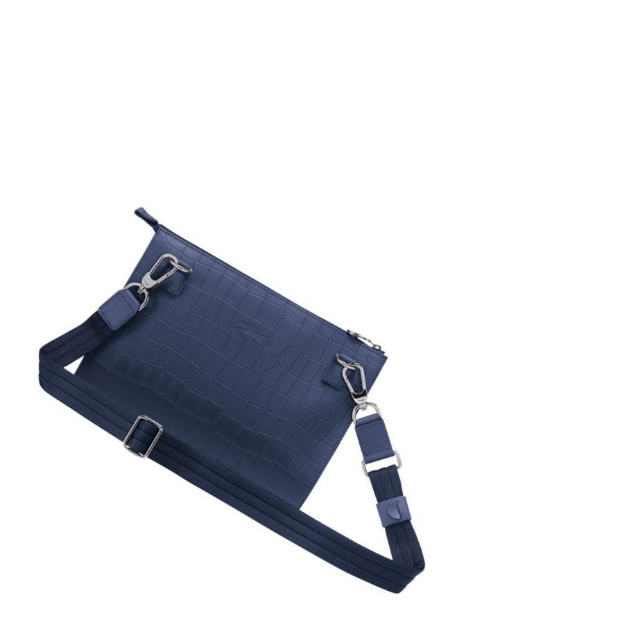 Longchamp Croco Block Naisten Crossbody Laukut Laivastonsininen | Fi-VWUG892
