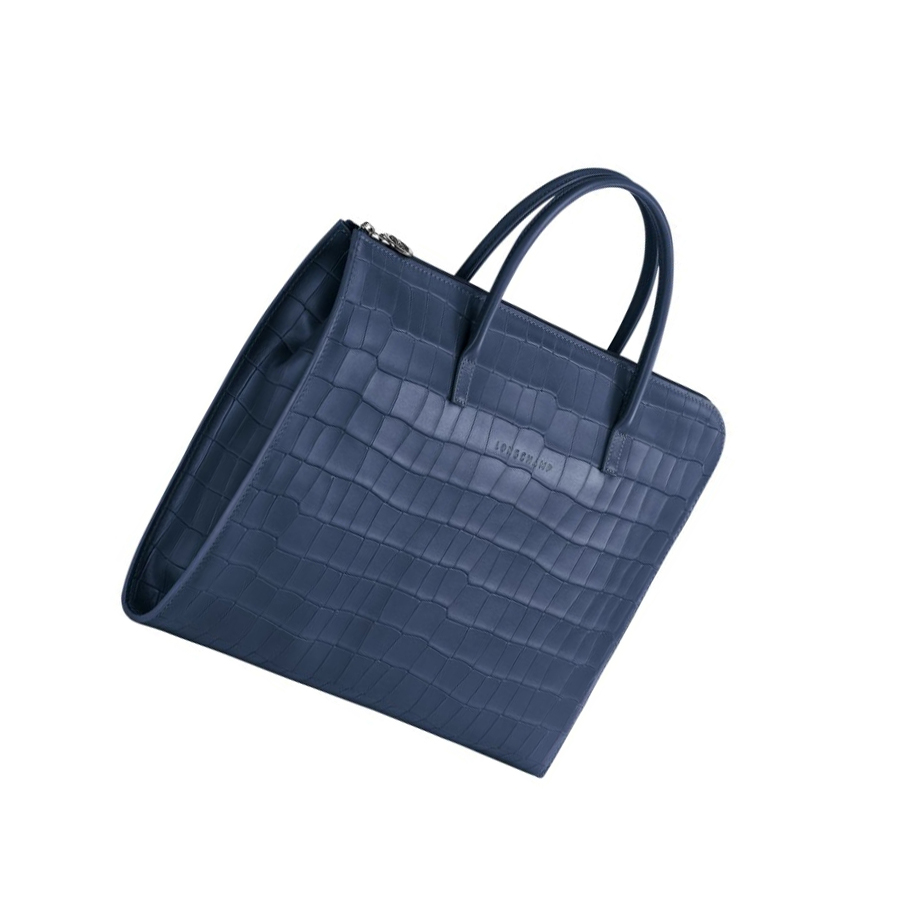 Longchamp Croco Block S Miesten Salkku Laivastonsininen | Fi-URYX268