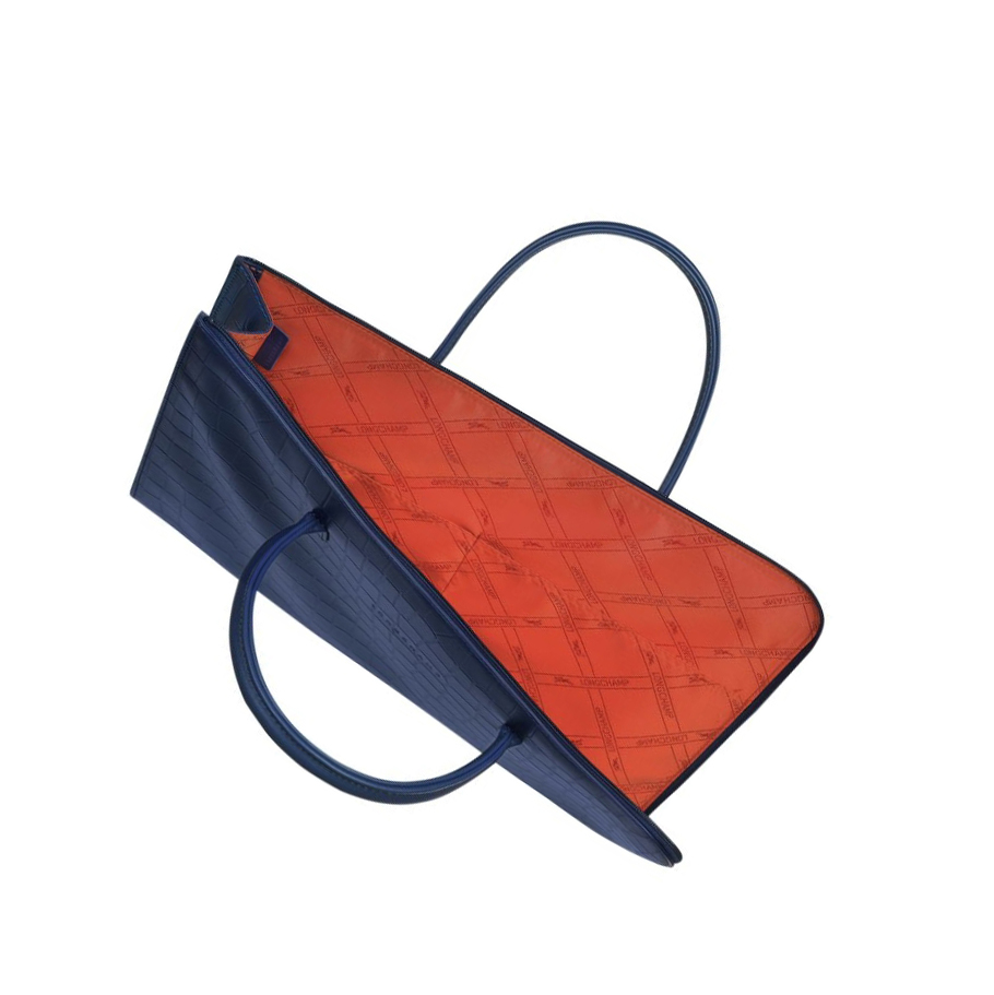Longchamp Croco Block S Miesten Salkku Laivastonsininen | Fi-URYX268