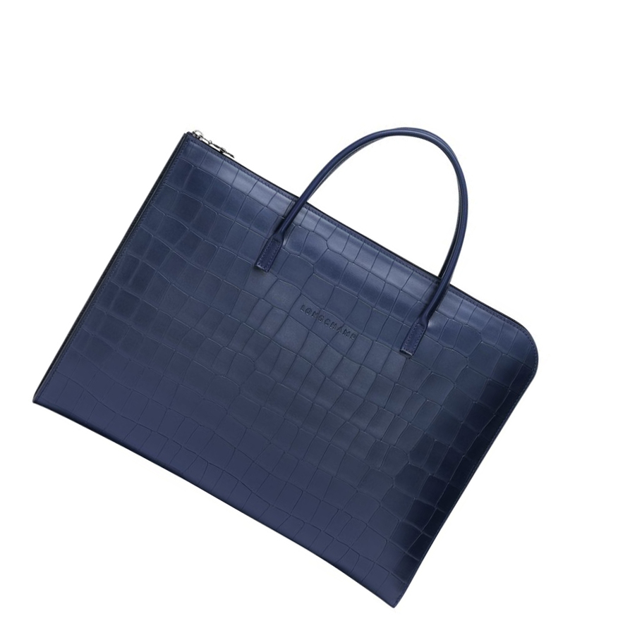 Longchamp Croco Block S Miesten Salkku Laivastonsininen | Fi-URYX268