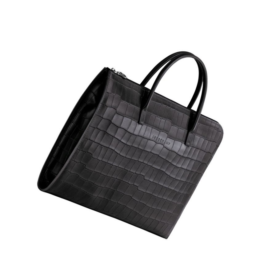Longchamp Croco Block S Miesten Salkku Mustat | Fi-ACHL219