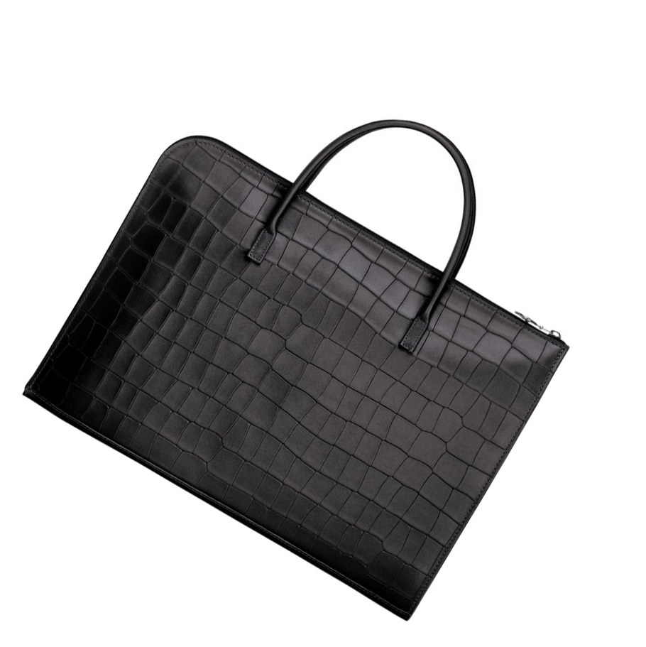 Longchamp Croco Block S Miesten Salkku Mustat | Fi-ACHL219