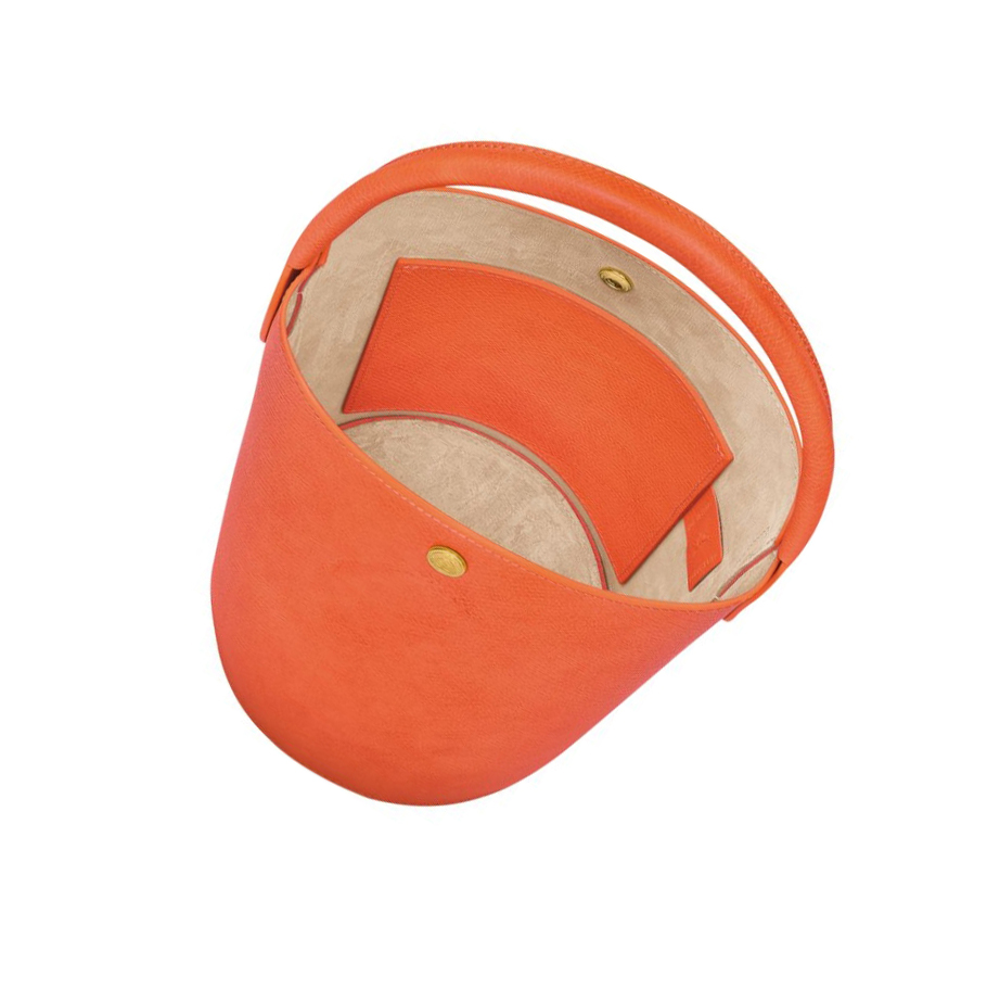Longchamp Cuir De Russie Naisten Käsilaukut Oranssi | Fi-UMKQ593