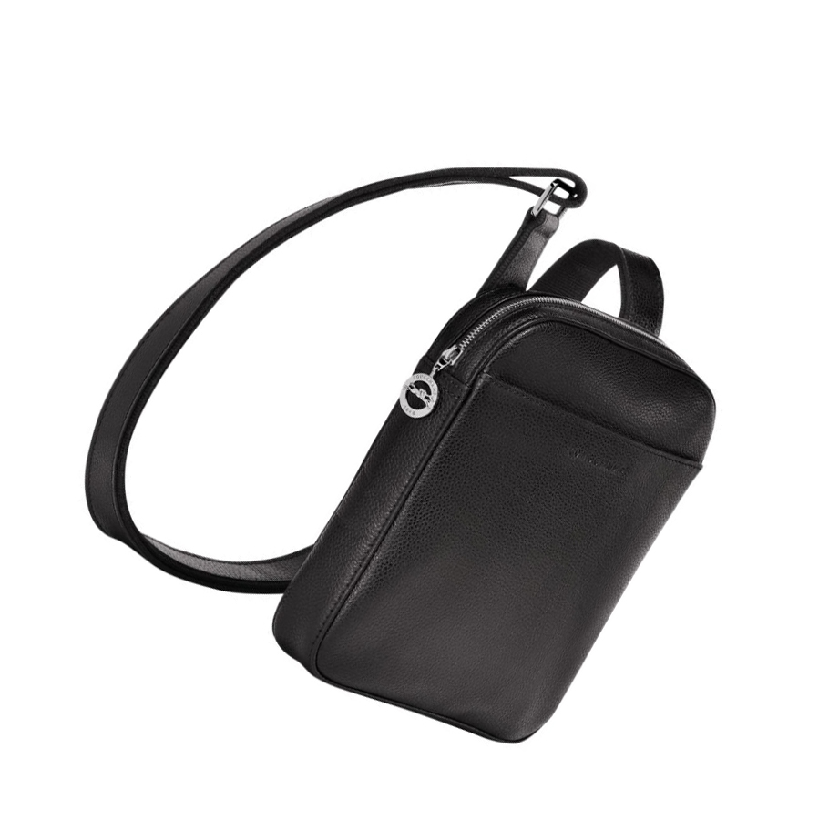 Longchamp Le Foulonné S Miesten Crossbody Laukut Mustat | Fi-UBZI782
