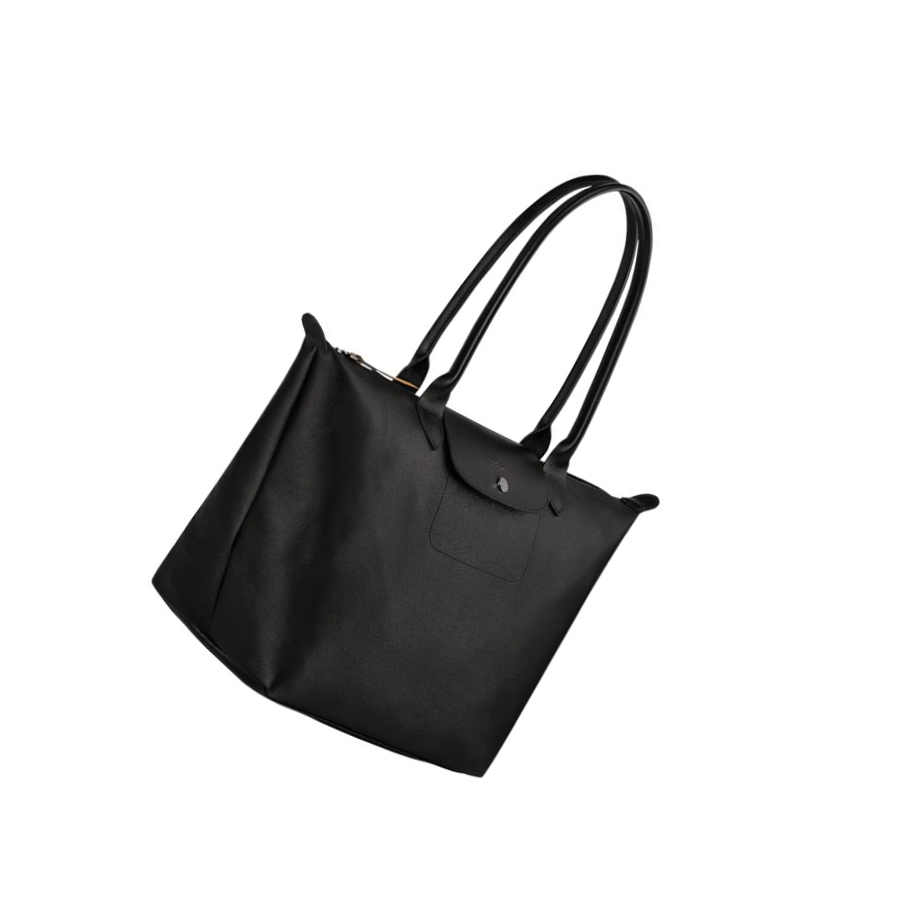 Longchamp Le Pliage City L Naisten Ostoskassit Mustat | Fi-AQBO827