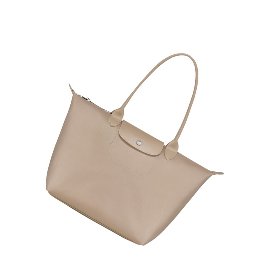 Longchamp Le Pliage City L Naisten Ostoskassit Beige | Fi-SRZB128