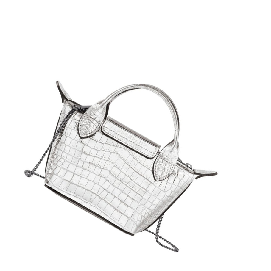 Longchamp Le Pliage Cuir Croco Naisten Crossbody Laukut Hopea | Fi-JNCM527