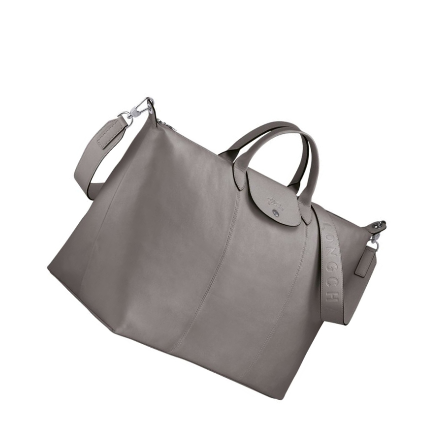 Longchamp Le Pliage Cuir L Miesten Matkakassit Harmaat | Fi-EWMI065