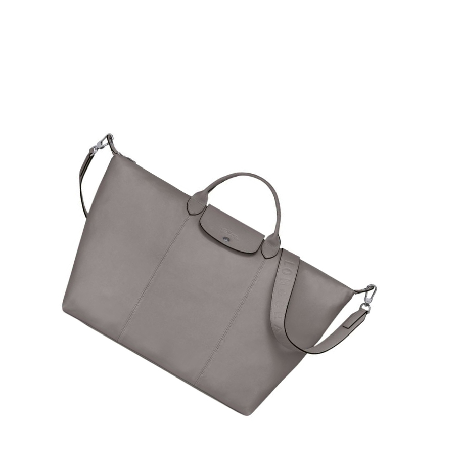 Longchamp Le Pliage Cuir L Miesten Matkakassit Harmaat | Fi-EWMI065