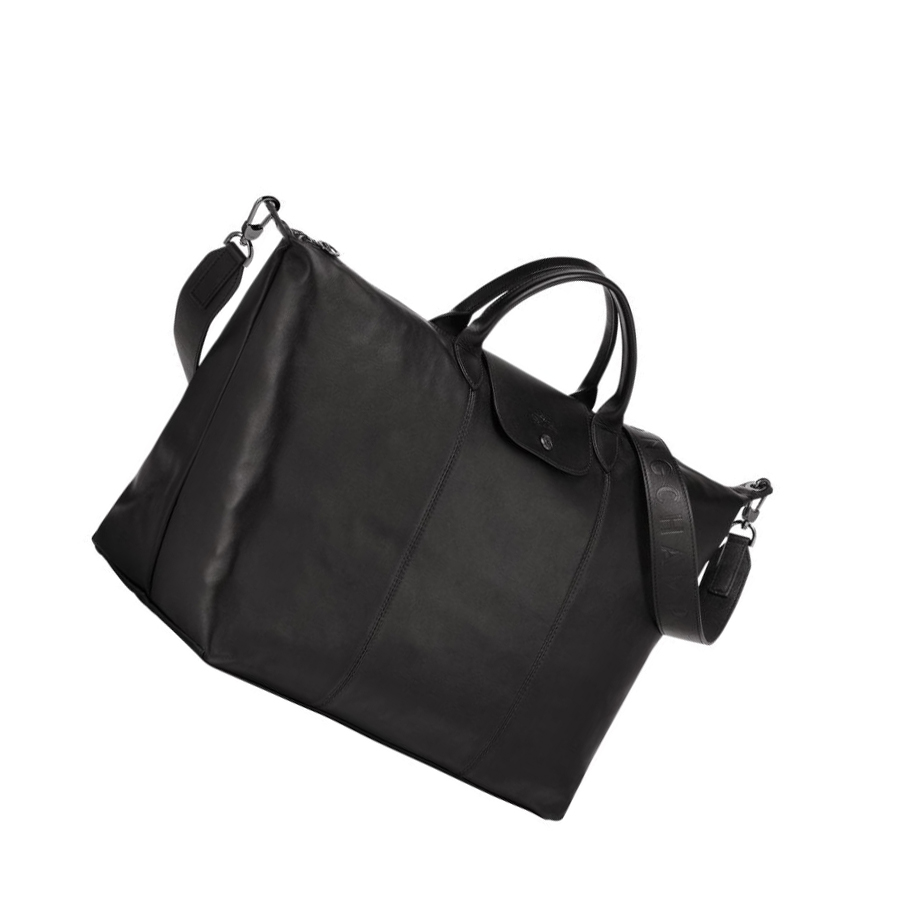 Longchamp Le Pliage Cuir L Miesten Matkakassit Mustat | Fi-OPXR786