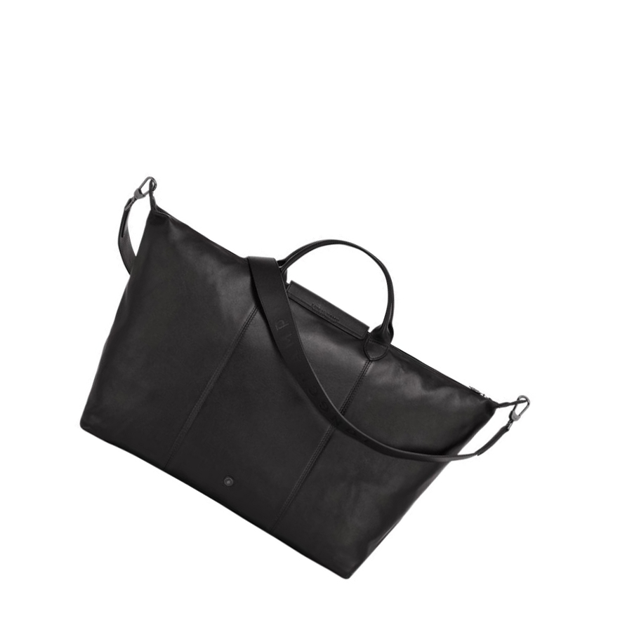 Longchamp Le Pliage Cuir L Miesten Matkakassit Mustat | Fi-OPXR786