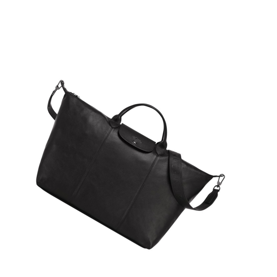 Longchamp Le Pliage Cuir L Miesten Matkakassit Mustat | Fi-OPXR786