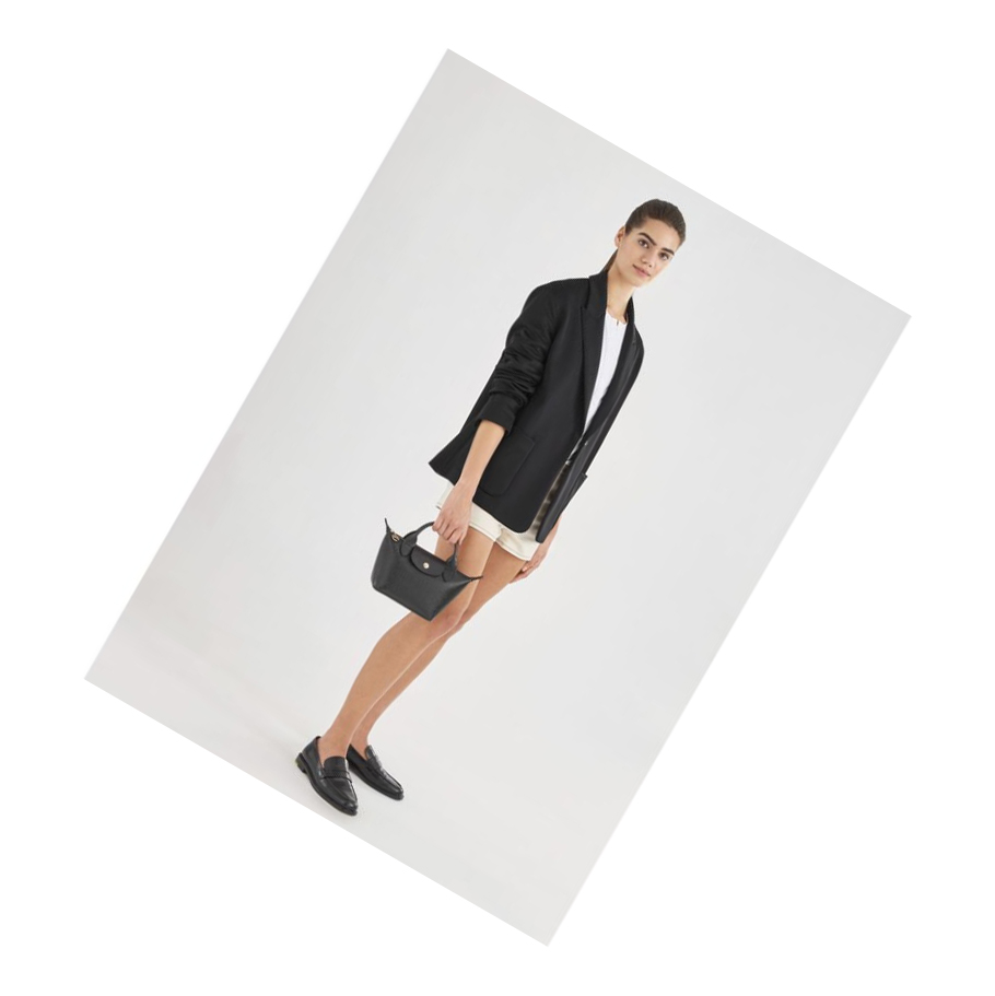 Longchamp Le Pliage Cuir Lgp XS Naisten Käsilaukut Mustat | Fi-LFNX415