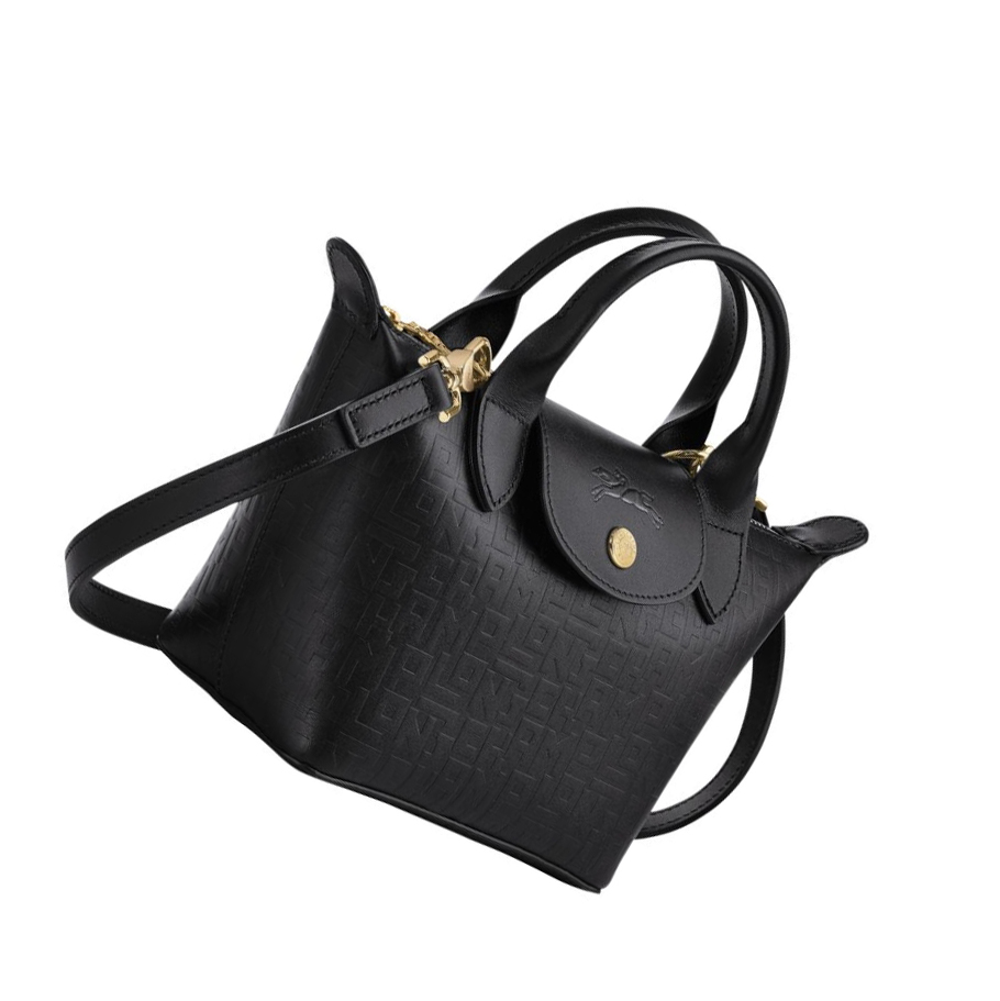 Longchamp Le Pliage Cuir Lgp XS Naisten Käsilaukut Mustat | Fi-LFNX415