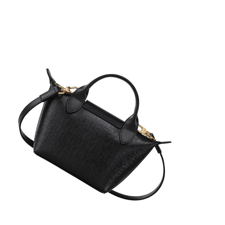 Longchamp Le Pliage Cuir Lgp XS Naisten Käsilaukut Mustat | Fi-LFNX415