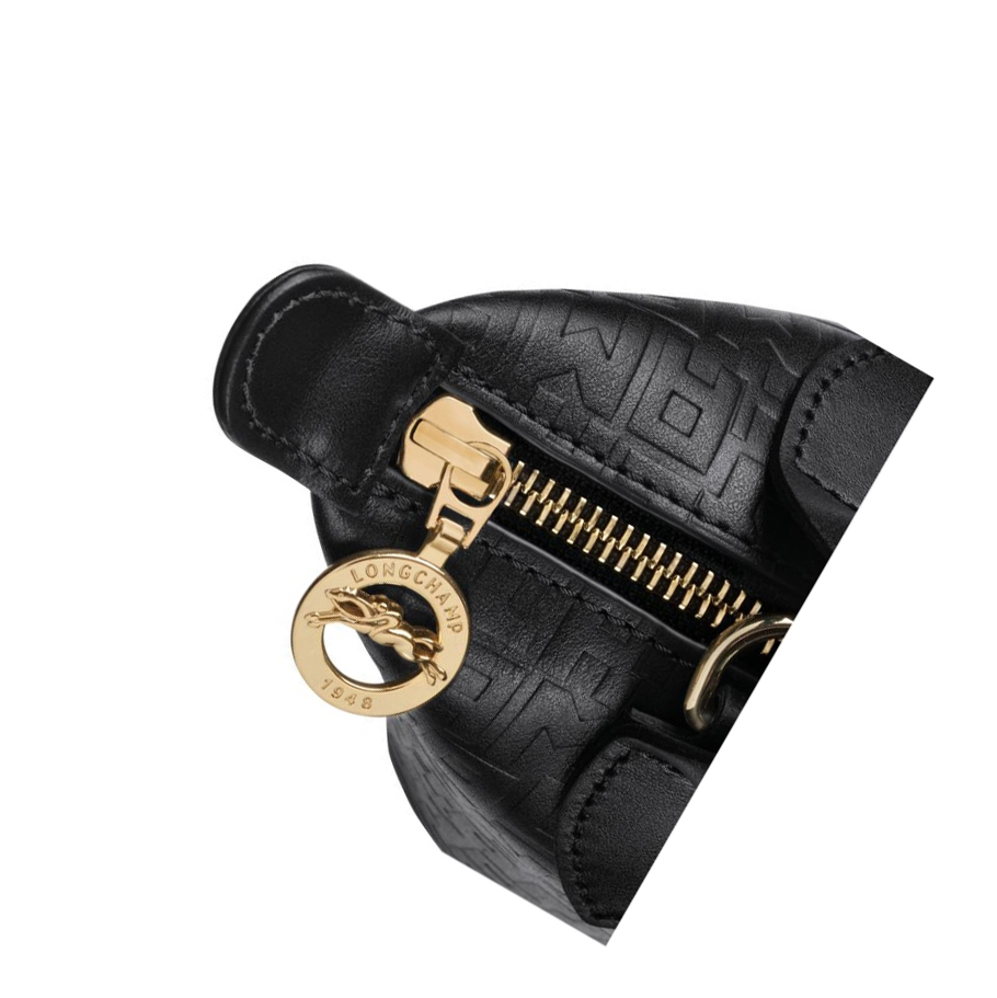 Longchamp Le Pliage Cuir Lgp XS Naisten Käsilaukut Mustat | Fi-LFNX415