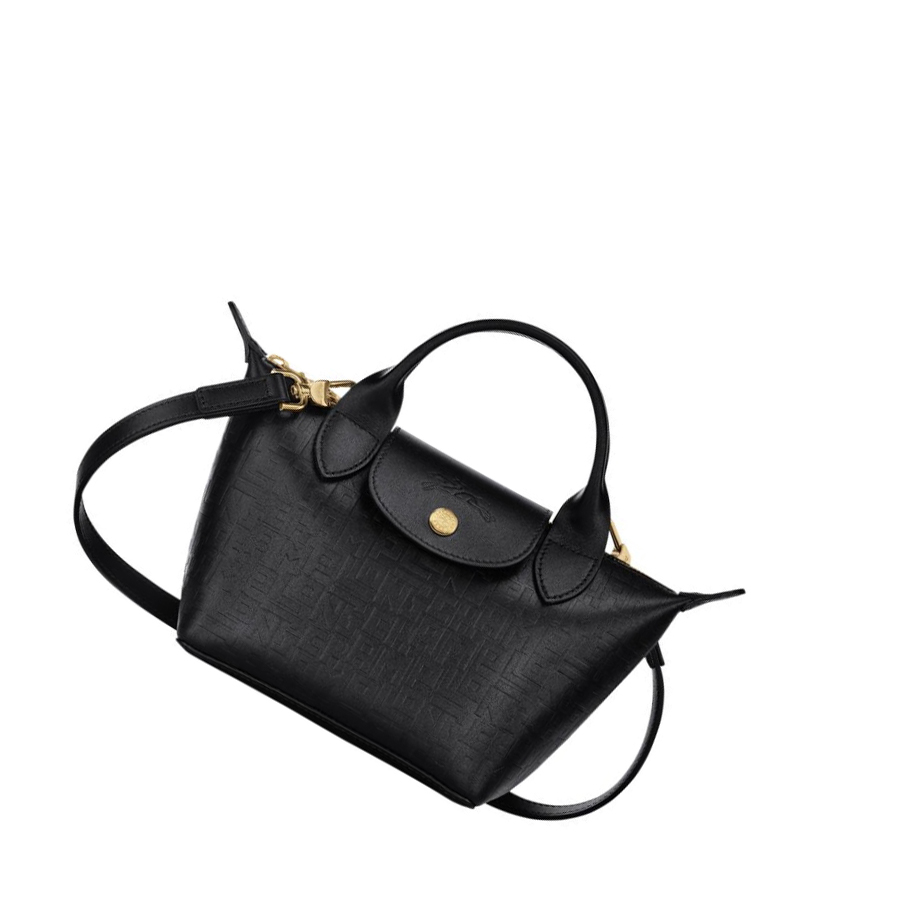 Longchamp Le Pliage Cuir Lgp XS Naisten Käsilaukut Mustat | Fi-LFNX415
