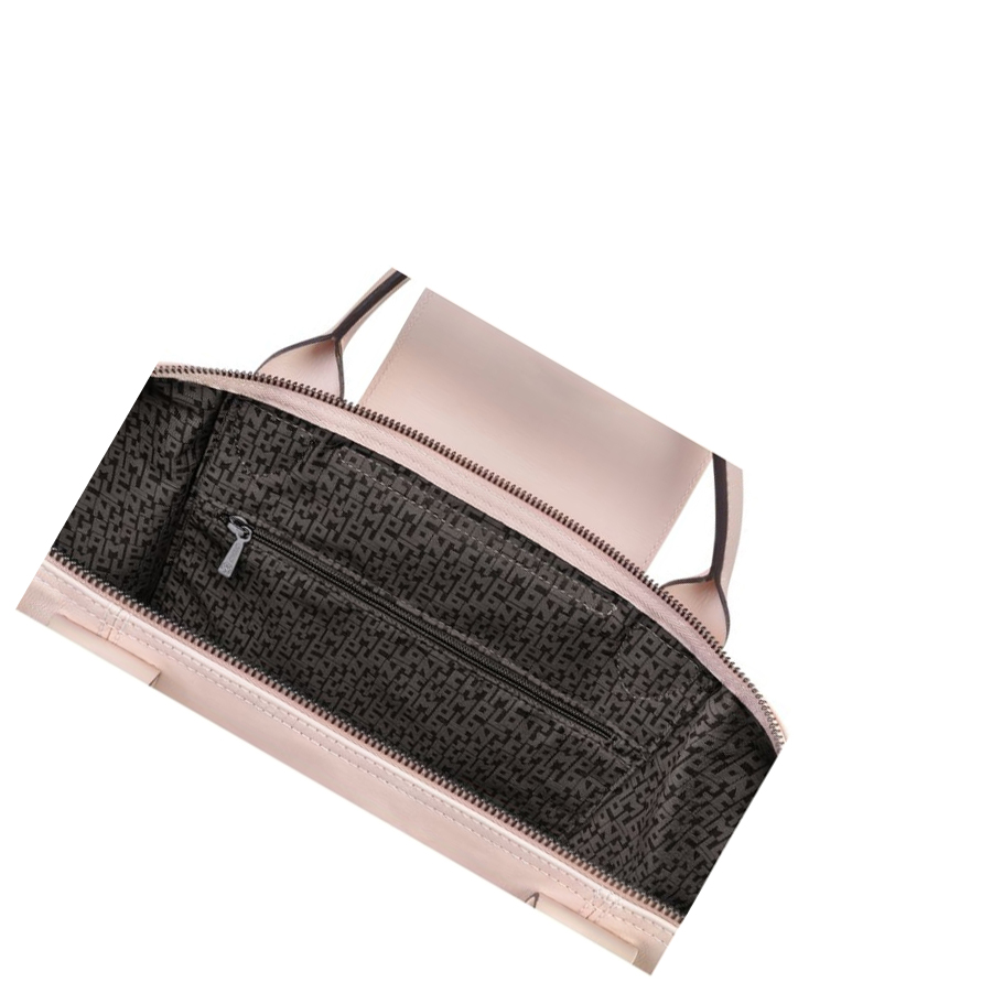 Longchamp Le Pliage Cuir M Naisten Käsilaukut Pinkki | Fi-IMQE340