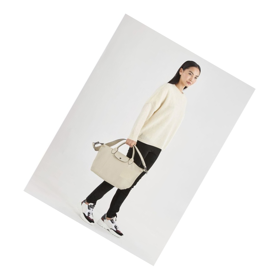 Longchamp Le Pliage Cuir M Naisten Käsilaukut Beige | Fi-KTEB604