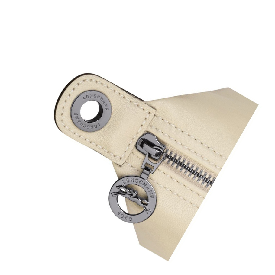 Longchamp Le Pliage Cuir M Naisten Käsilaukut Beige | Fi-KTEB604