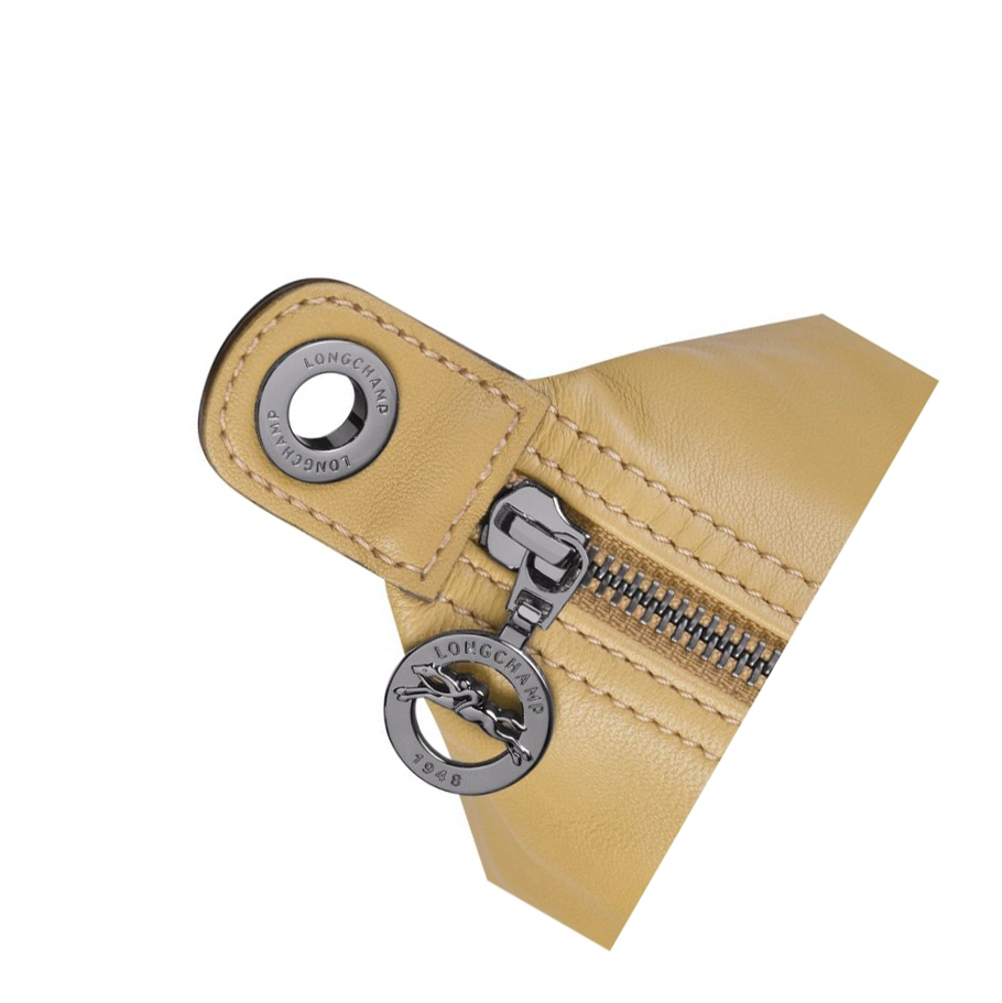 Longchamp Le Pliage Cuir M Naisten Käsilaukut Beige | Fi-UGCB401