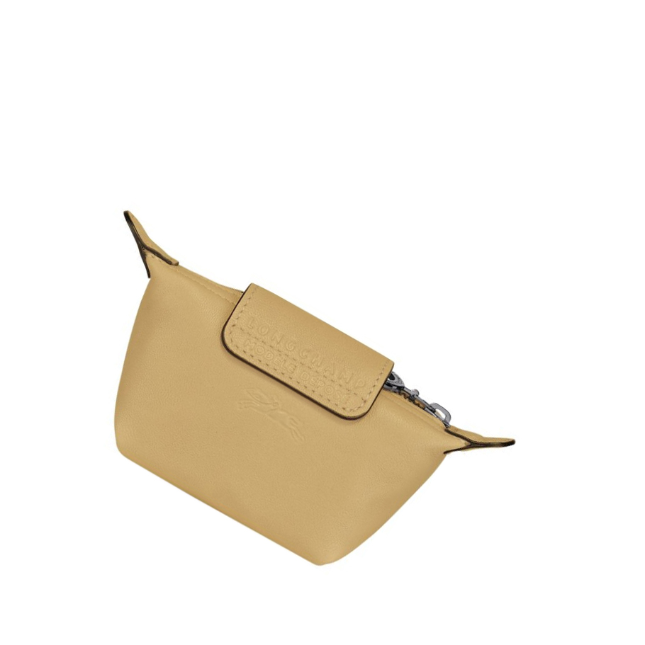 Longchamp Le Pliage Cuir Miesten Kolikkokukkarot Beige | Fi-WVRU615