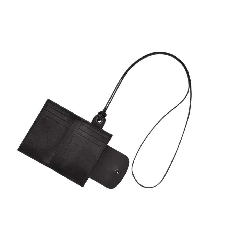 Longchamp Le Pliage Cuir Miesten Kortinhaltijat Mustat | Fi-ECPA452
