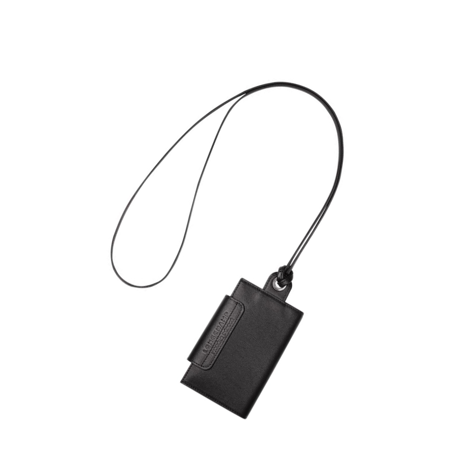 Longchamp Le Pliage Cuir Miesten Kortinhaltijat Mustat | Fi-ECPA452