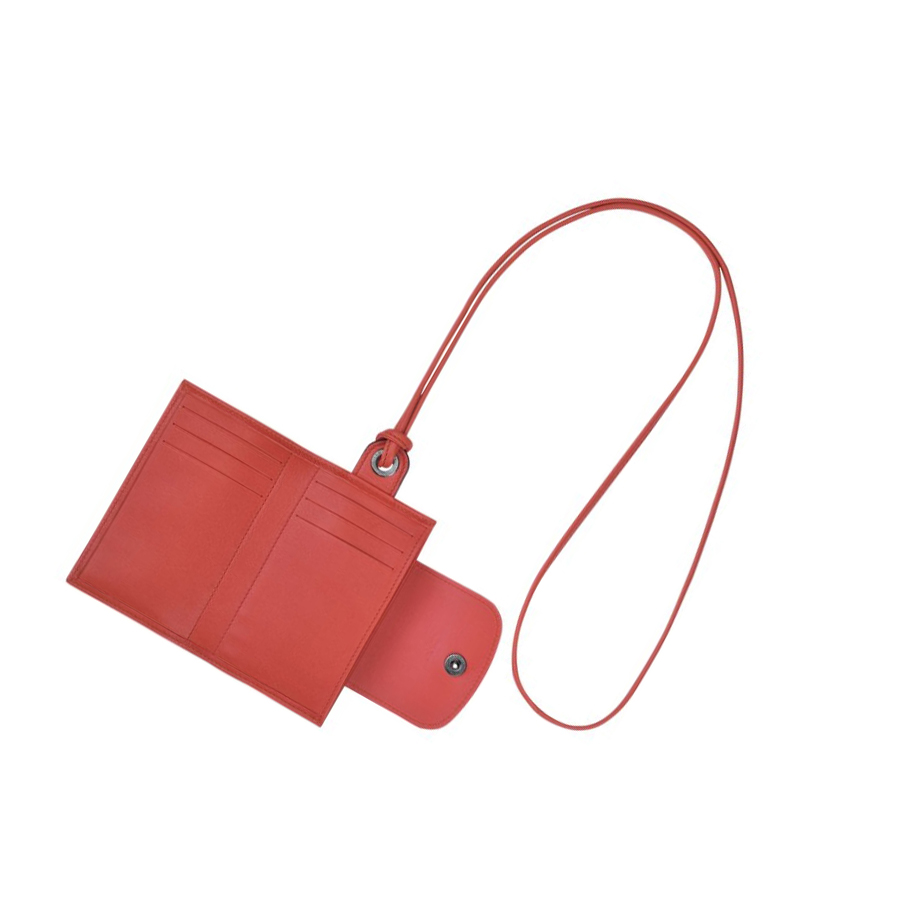 Longchamp Le Pliage Cuir Miesten Kortinhaltijat Punainen | Fi-LEOF189