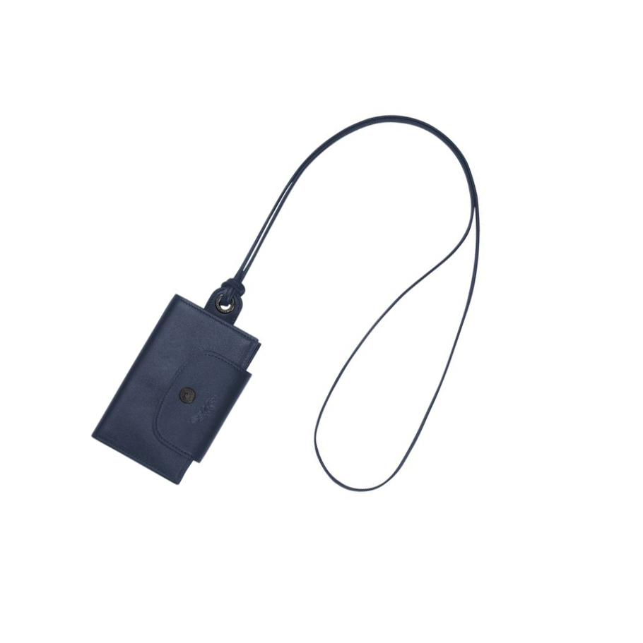 Longchamp Le Pliage Cuir Miesten Kortinhaltijat Laivastonsininen | Fi-OJFL286