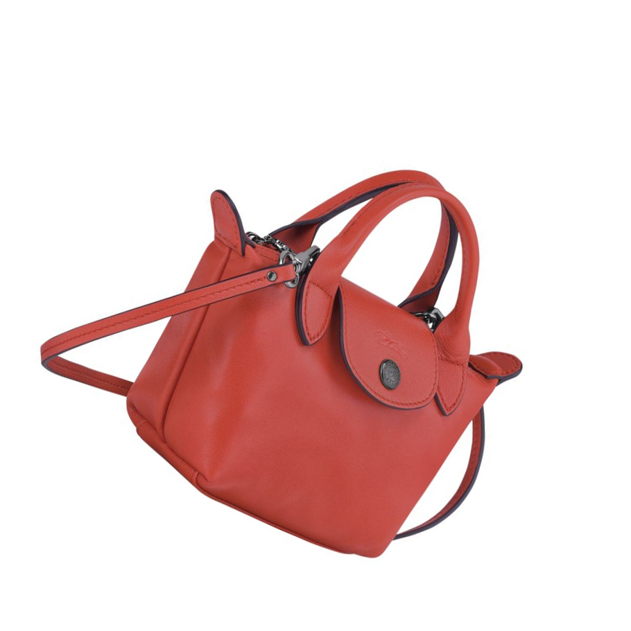Longchamp Le Pliage Cuir Naisten Crossbody Laukut Punainen | Fi-BSQN497