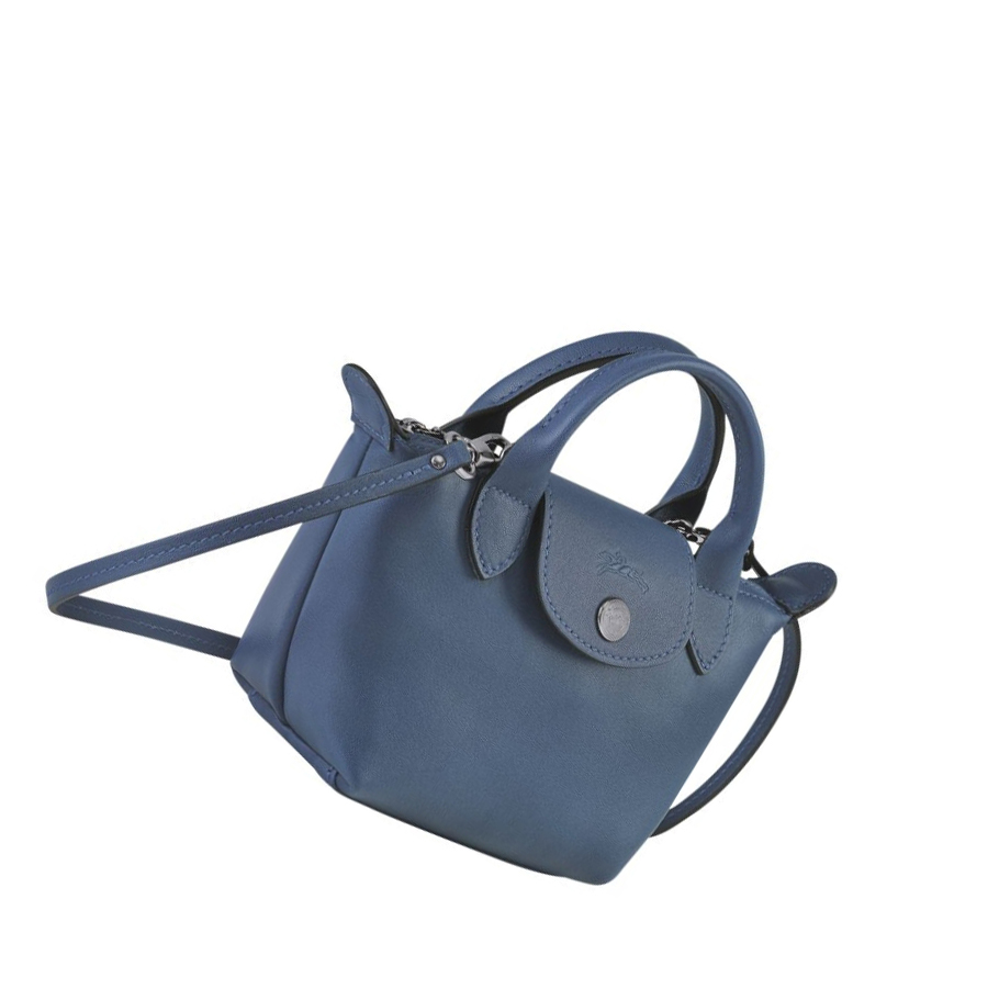 Longchamp Le Pliage Cuir Naisten Crossbody Laukut Sininen | Fi-GLOP491