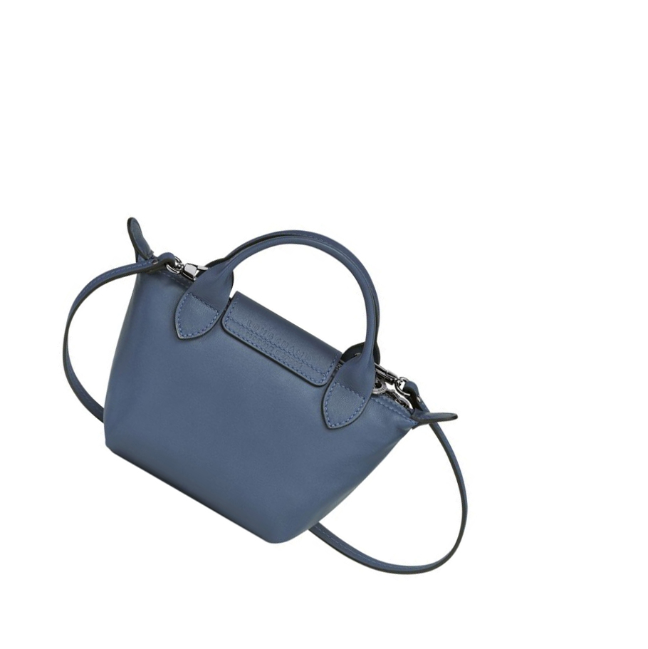 Longchamp Le Pliage Cuir Naisten Crossbody Laukut Sininen | Fi-GLOP491