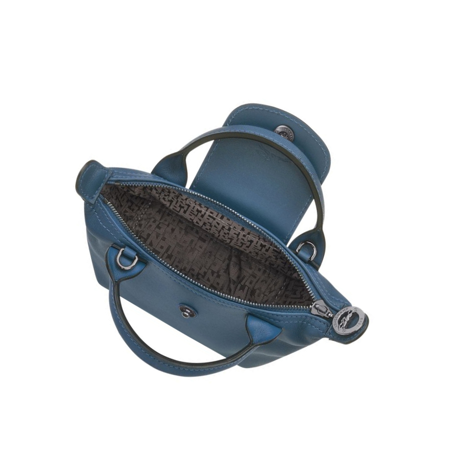 Longchamp Le Pliage Cuir Naisten Crossbody Laukut Sininen | Fi-GLOP491
