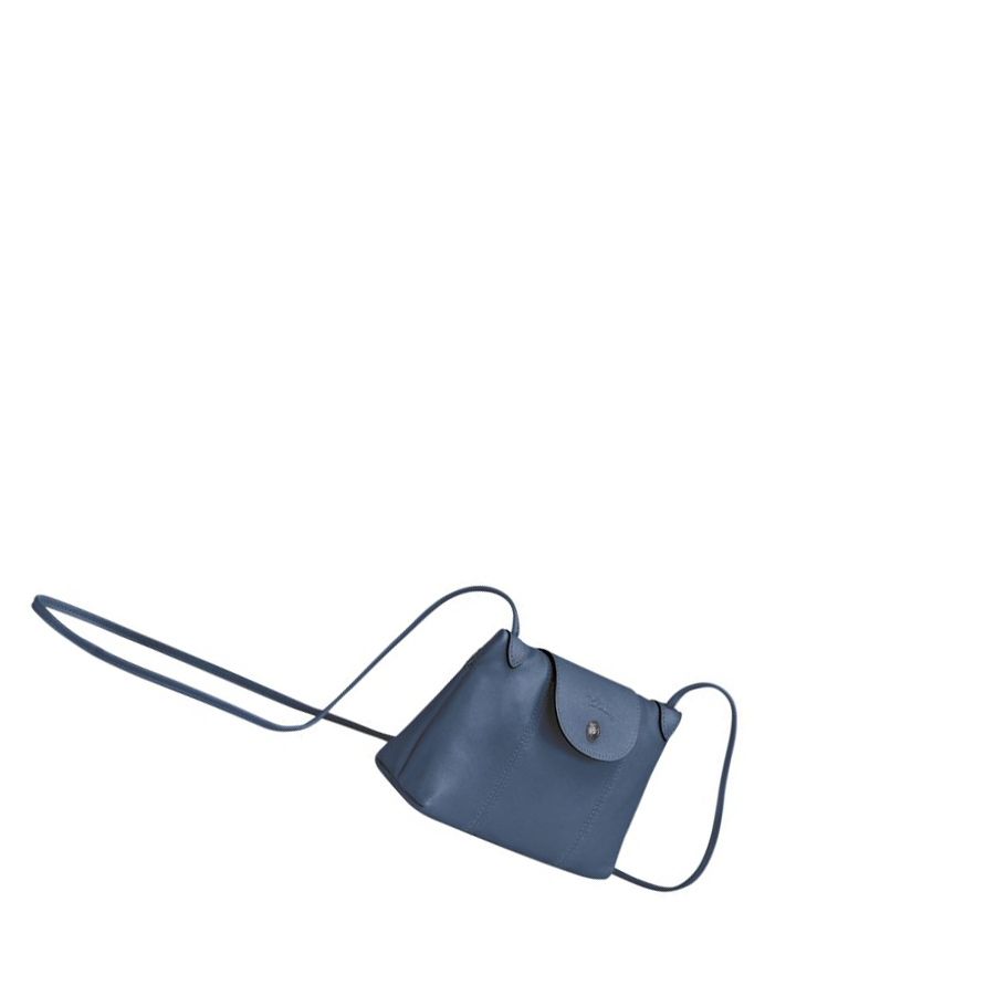 Longchamp Le Pliage Cuir Naisten Crossbody Laukut Sininen | Fi-HPRK421