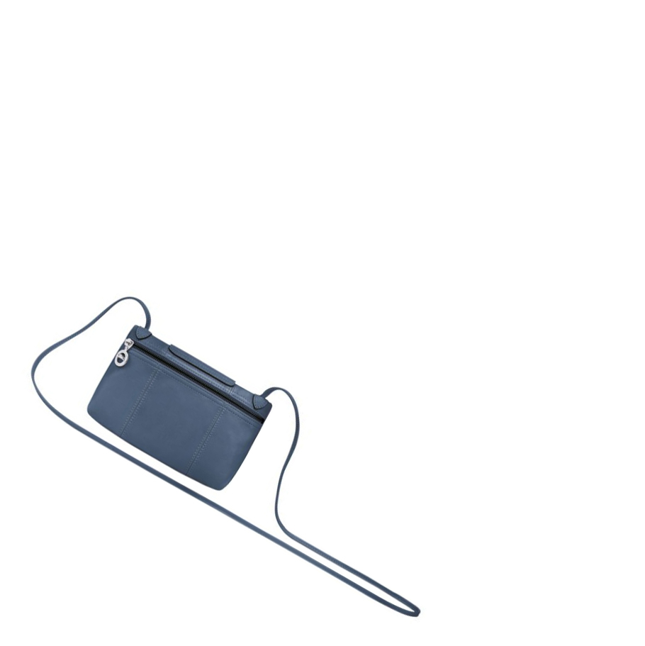 Longchamp Le Pliage Cuir Naisten Crossbody Laukut Sininen | Fi-HPRK421